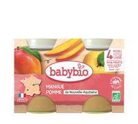 Babybio Petits pots pour bébé Mangue Pomme 4 mois et + Bio – 2 x 130 g