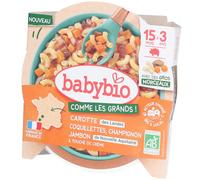 BABYBIO Coquillettes Carotte Champignon Jambon Aliment 200 g