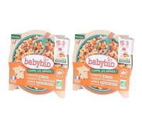 BABYBIO Coquillettes Carotte Champignon Jambon Set(S) 2x200 g