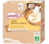 Babybio crème semoule vanille dès 6 mois 4 gourdes x 85g