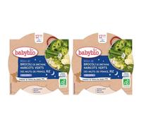 Babybio DÉLICE DE BROCOLI BRETAGNE HARICOTS VERTS DES HAUTS-DE-FRANCE RIZ AU PERSIL dès 12 mois Set(S) 2x230 g