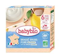 Babybio desserts brassé brebis poire 4 gourdes de 85g