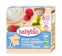 BabyBio Gourdes Brasse Chevre Pomme Framboise 4uts 85g