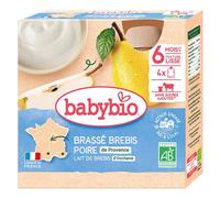 Babybio desserts brassé brebis poire 4 gourdes de 85g
