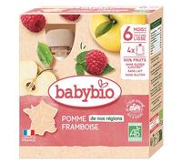 Babybio Fruits Gourde Pomme Framboise +6m Bio 4 x 90g