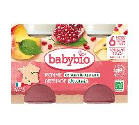 Babybio Petit pots Pomme Grenade +6 mois Bio 2 x 130 g