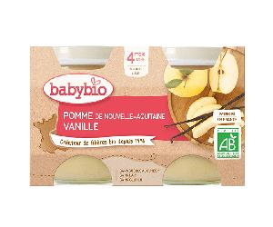 Babybio Fruits Pot Pomme Vanille +4m Bio 2 x 130g