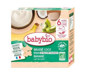 Babybio gourde brassé coco kiwi banane 4 gourdes de 85g