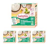 Babybio gourde brassé coco kiwi banane 4 gourdes de 85g (Lot de 4)