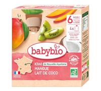 Babybio gourde kiwi mangue lait de coco lot de 4x90g