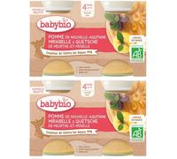 BABYBIO Gourdes Pommes de Nouvelle-Aquitaine, Mirabelle Meurthe-et-Moselle 2x260 g