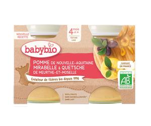 BABYBIO Gourdes Pommes de Nouvelle-Aquitaine, Mirabelle Meurthe-et-Moselle Aliment 260 g