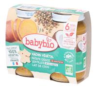 BABYBIO Hachis Végétal Patate Douce Lentilles Lait de Coco Aliment 400 g