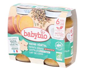 BABYBIO Hachis Végétal Patate Douce Lentilles Lait de Coco Aliment 400 g