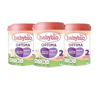 Babybio - Lait Infantile - Optima 2ème Âge avec Fibres - 800g - dès 6 Mois - BIO - Fabriqué en France - Sans Huile de Palme - Lot de 3
