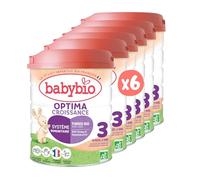 Babybio - Lait Infantile - Optima 3ème Âge avec Fibres - 800g - dès 10 Mois - BIO - Fabriqué en France - Sans Huile de Palme - Lot de 6