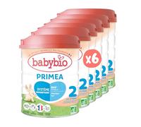 Babybio - Lait Infantile - Primea 2ème Âge - 800g - dès 6 Mois - BIO - Fabriqué en France - Sans Huile de Palme - Lot de 6