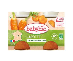 Babybio Légumes Pot Carotte +4m Bio 2 x 130g