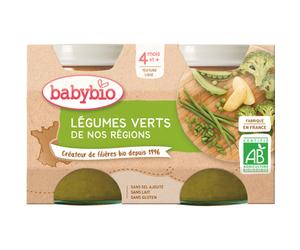 Babybio Légumes Verts De Nos Régions Bébés 4+ Mois Pots 2x130g