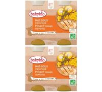 Babybio MAÏS DOUX D'AQUITAINE & POULET FERMIER DU POITOU dès 8 mois 2x400 g