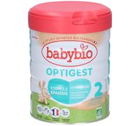BABYBIO - Lait infantile - Optigest 2 - Formule épaissie à l'Amidon - au Lait de Vache français - BIO - 800g