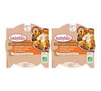 Babybio PATATE DOUCE CHÂTAIGNE D'ARDÈCHE PINTADE FERMIÈRE DE NOS RÉGIONS dès 12 mois Set(S) 2x230 g