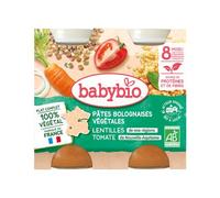 BabyBio Pâtes Bolognaises Carottes Lentilles Tomates +8M 2x200g