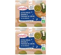 Babybio PÂTES PERLES EPINARD & FROMAGE DE CHÈVRE NOS RÉGIONS dès 8 mois 2x400 g