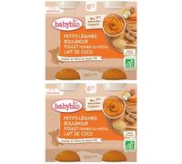 Babybio PETITS LÉGUMES BOULGHOUR POULET FERMIER DU POITOU LAIT DE COCO dès 8 mois 2x400 g