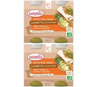 Babybio PETITS POIS PANAIS COURGETTE DE NOTRE FERME VEAU FERMIER NOUVELLE-AQUITAINE dès 6 mois 2x400 g