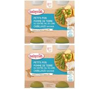 Babybio PETITS POIS POMME DE TERRE DU CENTRE-VAL LOIRE CABILLAUD SAUVAGE dès 8 mois 2x400 g
