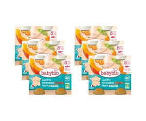 Babybio - Petits Pots Carotte Potimarron Truite de Bretagne 2x200 g - 8+ Mois - BIO - Lot de 6
