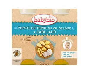 Babybio Petits Pots Menu Pomme de Terre & Cabillaud sauvage - dès 6 mois - 2x200g