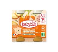 Babybio Petits Pots Menu Légumes & Veau Fermier Bio dès 8 mois 200g lot de 2
