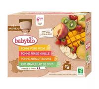 BABYBIO Poches de compote bio multi-fruits pour bébé dès 6 mois 8x90 g
