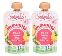 BABYBIO Pomme Banane Kiwi Acerola Purée 2x100 g