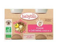 Babybio Petits Pots dès 6 mois Pots Pomme Chataigne 2x130 Grammes