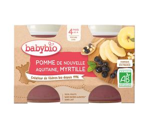 Babybio POMME DE NOUVELLE-AQUITAINE & MYRTILLE dès 4 mois Purée 260 g