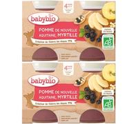 Babybio POMME DE NOUVELLE-AQUITAINE & MYRTILLE dès 4 mois Purée 2x260 g