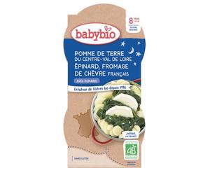 Babybio POMME DE TERRE DU CENTRE-VAL LOIRE EPINARD FROMAGE CHÈVRE FRANÇAIS dès 8 mois Aliment 400 g