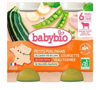 Babybio Petits pois panais courgette veau fermier Nouvelle-Aquitaine dès 6 mois 400 g