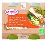 Babybio Petits Pots Menu Petits Pois Panais Courgette & Veau Bio dès 6 Mois 2x200g