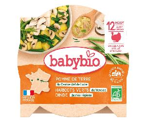 Babybio Repas Midi Assiette Pomme de Terre Haricots Verts Dinde +12m Bio 230g