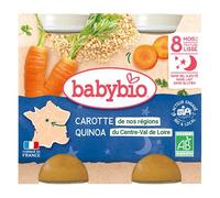 Babybio Repas Soir Pot Mouliné Carotte Quinoa +8m Bio 2 x 200g