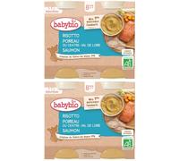 Babybio RISOTTO POIREAU DU CENTRE-VAL DE LOIRE SAUMON dès 8 mois 2x400 g