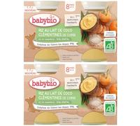Babybio RIZ AU LAIT DE COCO CLÉMENTINES CORSE dès 8 mois 2x260 g