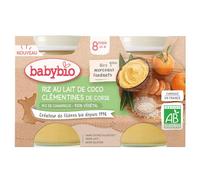 BabyBio Arroz Leche de Coco Clementinas Corsas +8m 2x130g