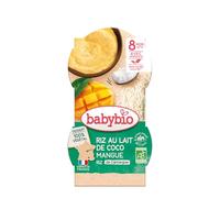 BabyBio Riz au Lait Coco Végétal Mangue 2x100g