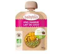 BABYBIO - Sachet de fruits - Kiwi, mangue et boisson à la noix de coco - Dès 6 mois - BIO