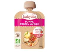 BABYBIO - Sachet de fruits - Pomme fraise et vanille - Dès 6 mois - BIO